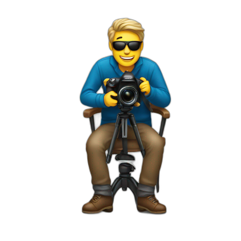 a photographer on chair emoji