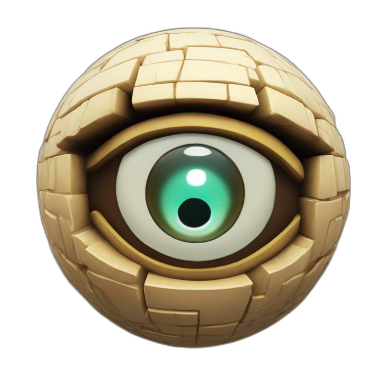3d sphere with a cartoon Shulker skin texture with Eye of Horus emoji