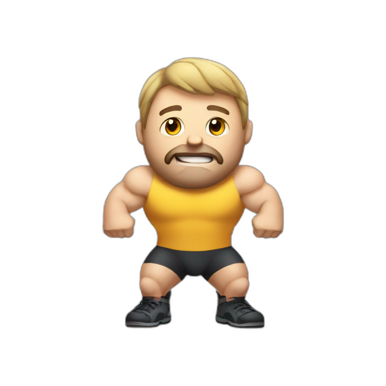 Massive weightlifter, gigacchad emoji