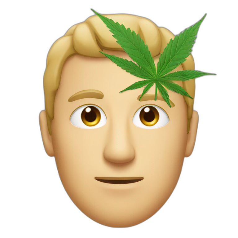 Man dry eyes cannabis emoji