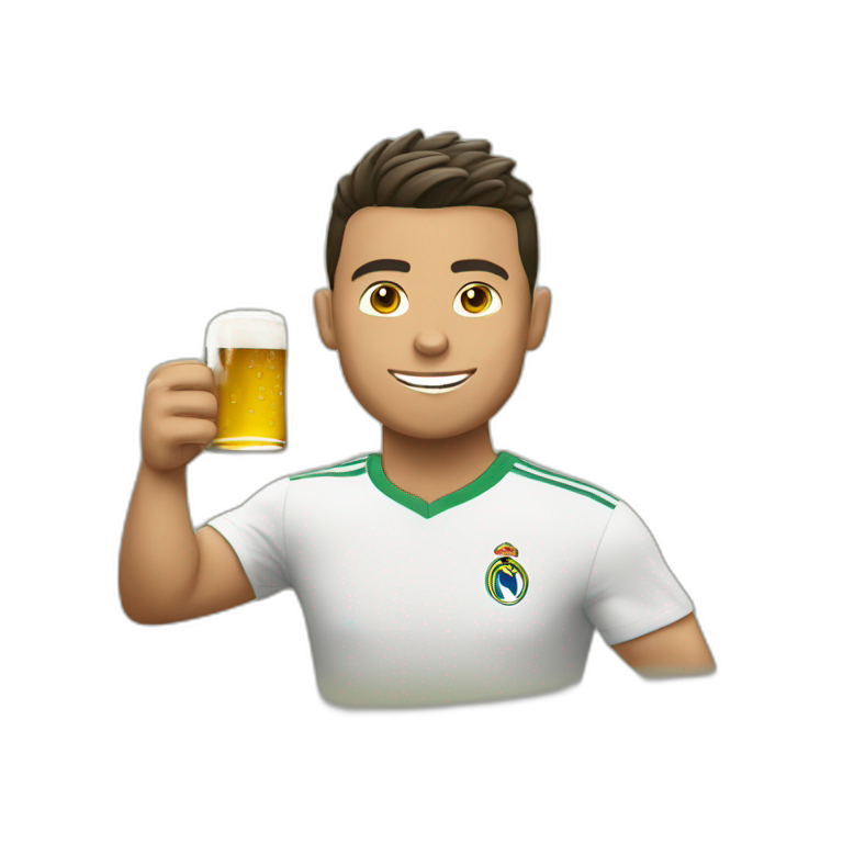 Ronaldo qui boit de la bière emoji