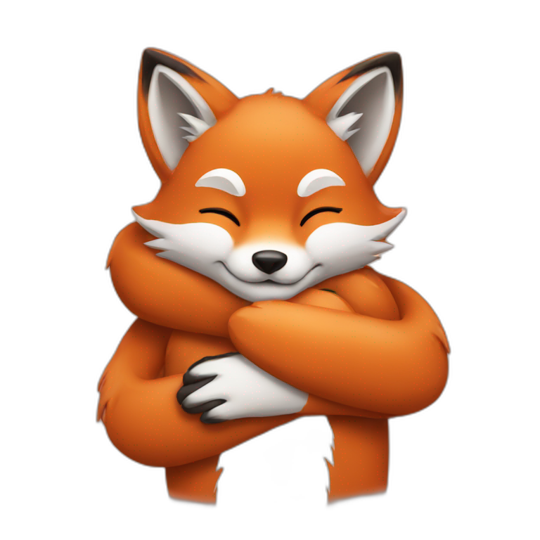 foxes hugs emoji