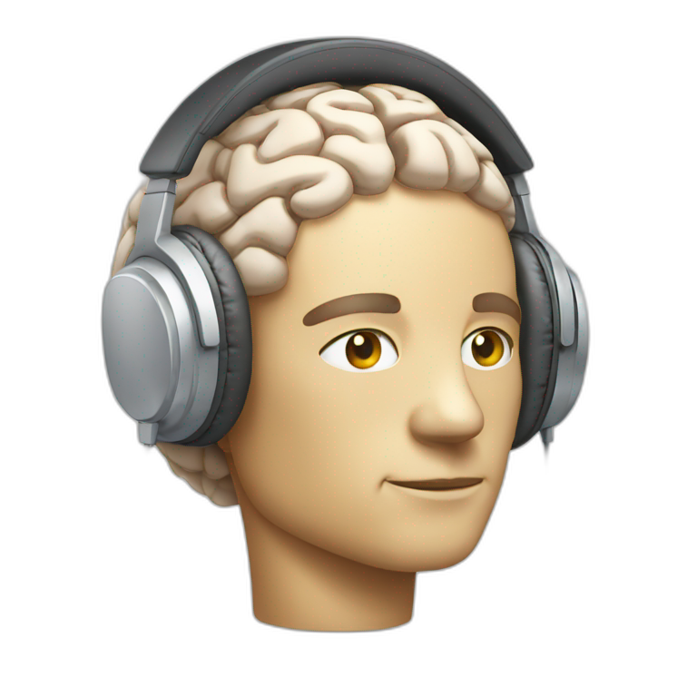 brain headphones chill emoji