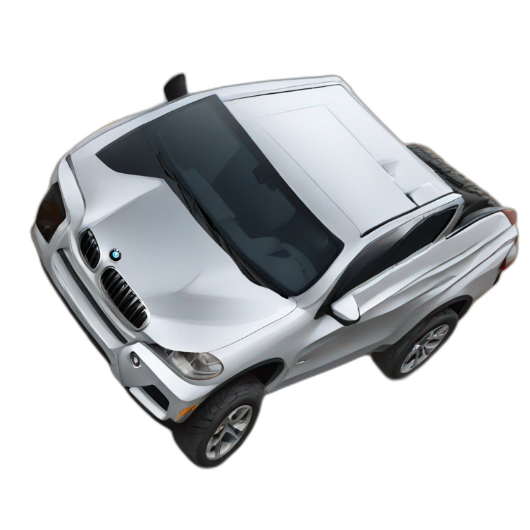 BMW x5 into pickup truck emoji