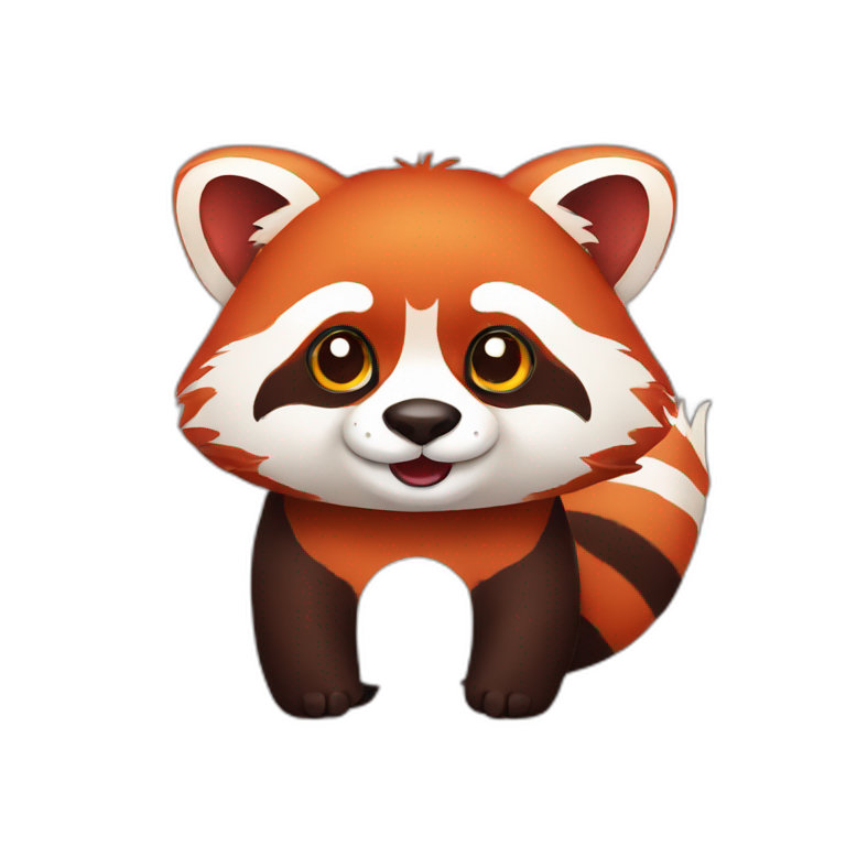 silly red panda emoji