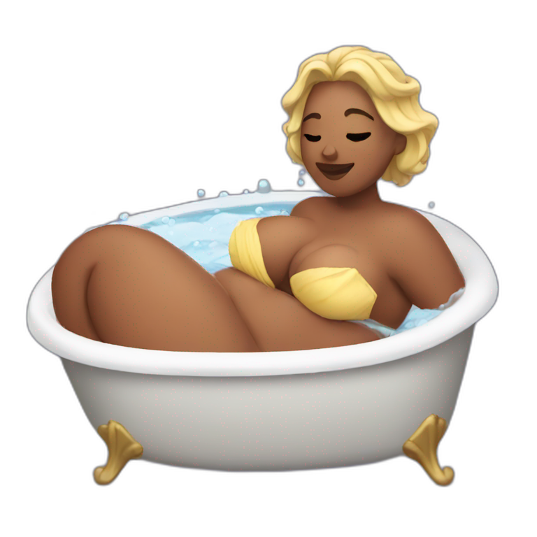 Thicc Woman bathing emoji