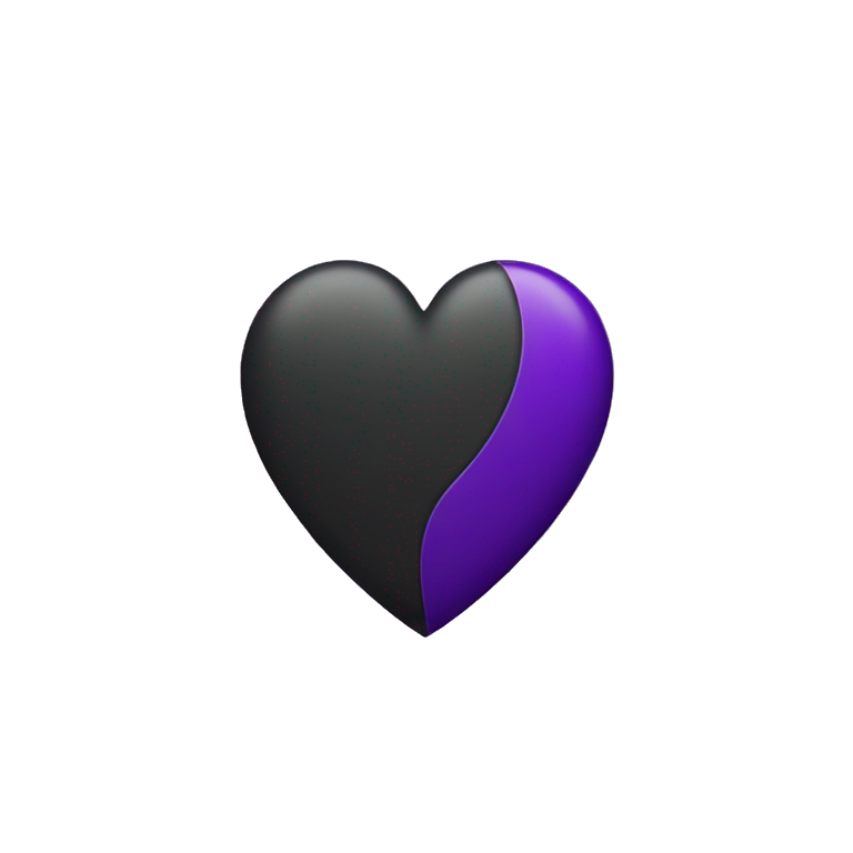 Half black half Purple Heart emoji