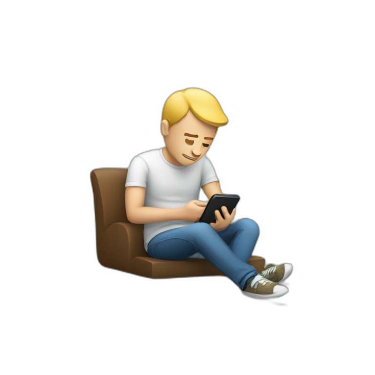 white man chilling on his phone emoji