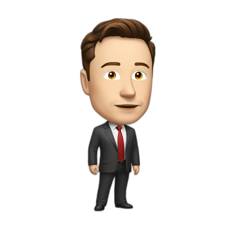 elon musk with red suit emoji