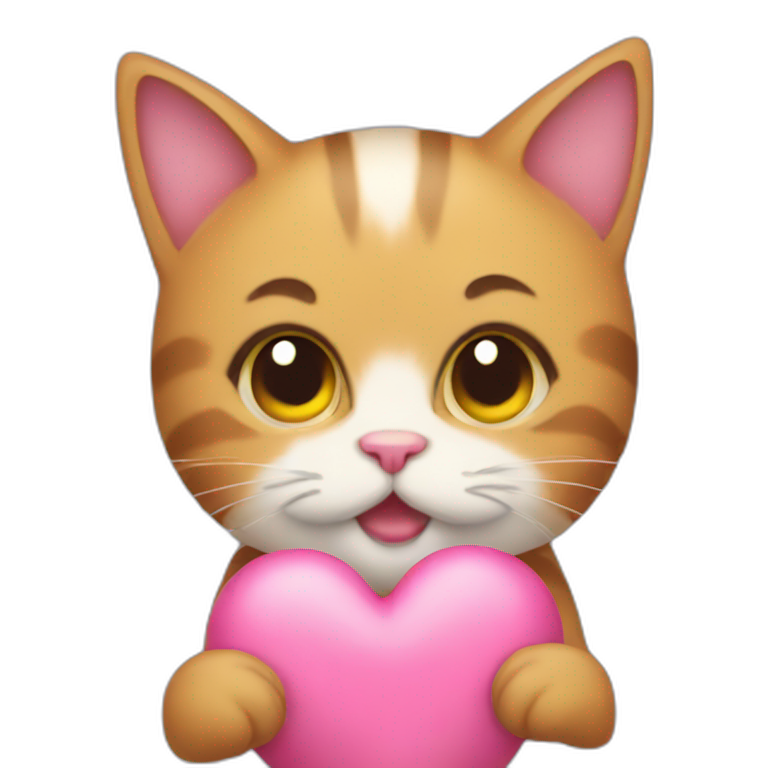 uwu cat holding a heart emoji