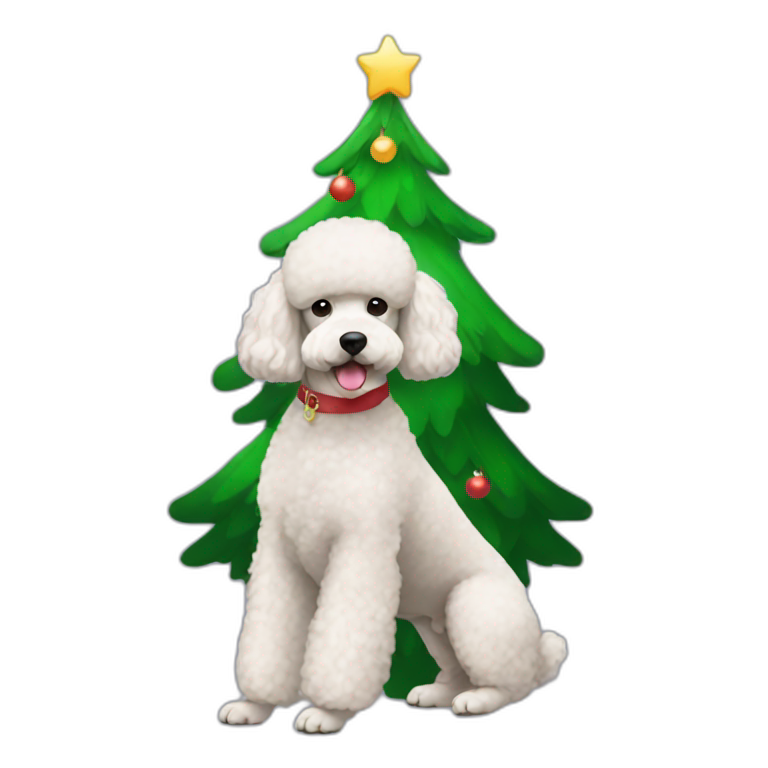 poodle looking like christmas tree emoji