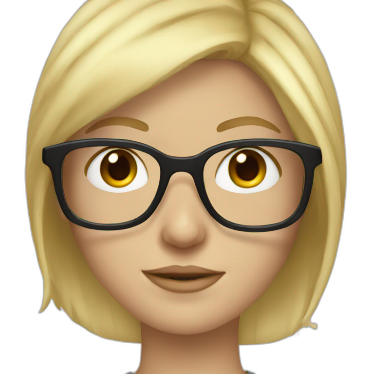 Blonde hair, freckles and glasses emoji