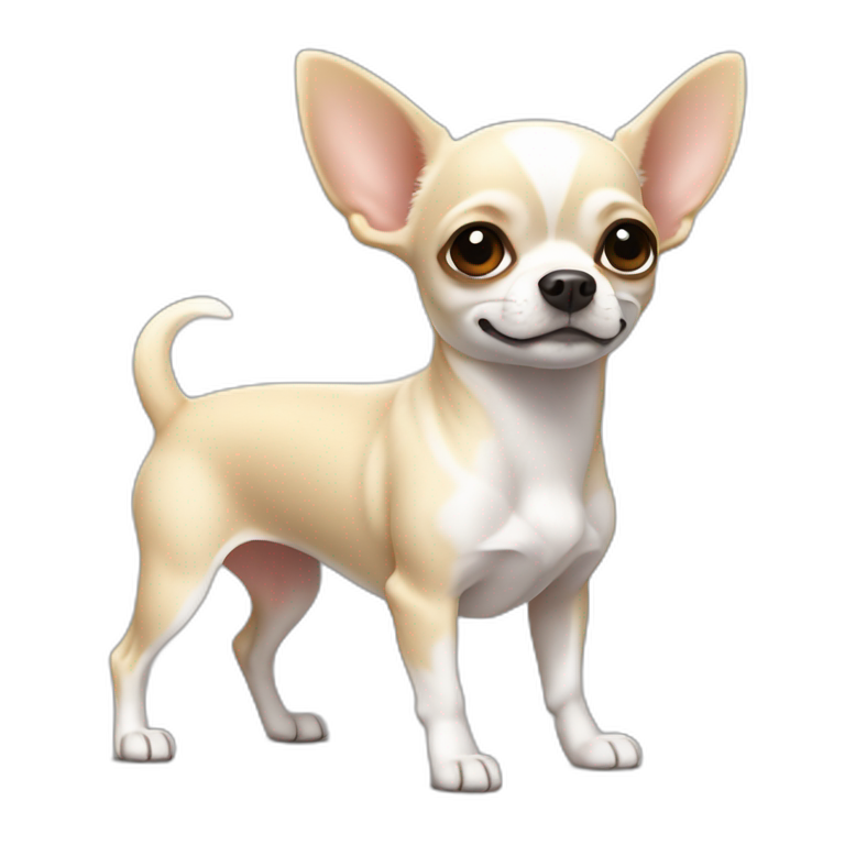 Chihuahua blanco muy muy gordo gracioso emoji