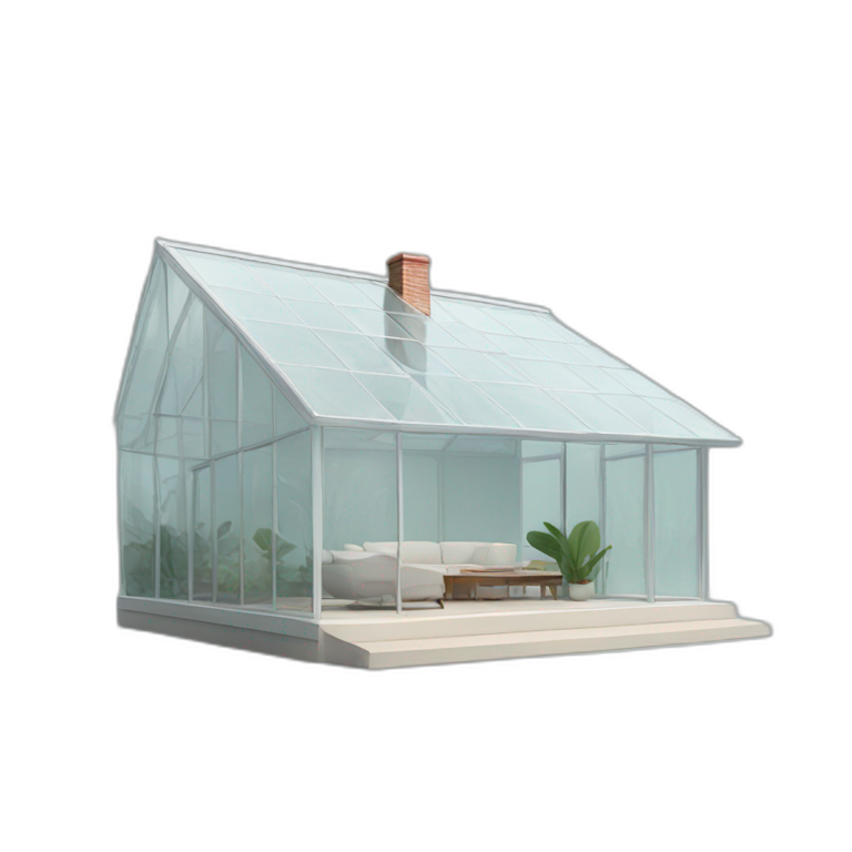 minimalistic glass house emoji