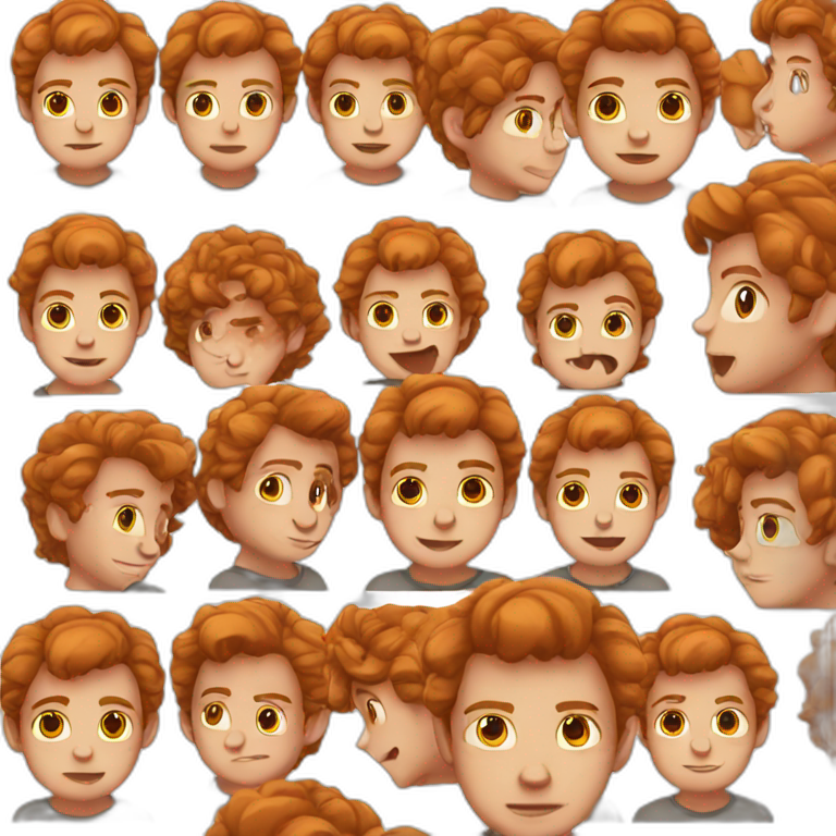 A boy with brown eyes and Reddish hair emoji