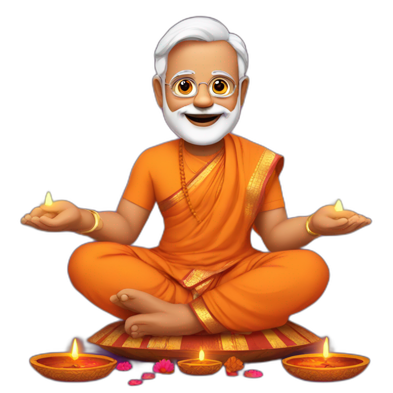 Modi wishing happy diwali emoji