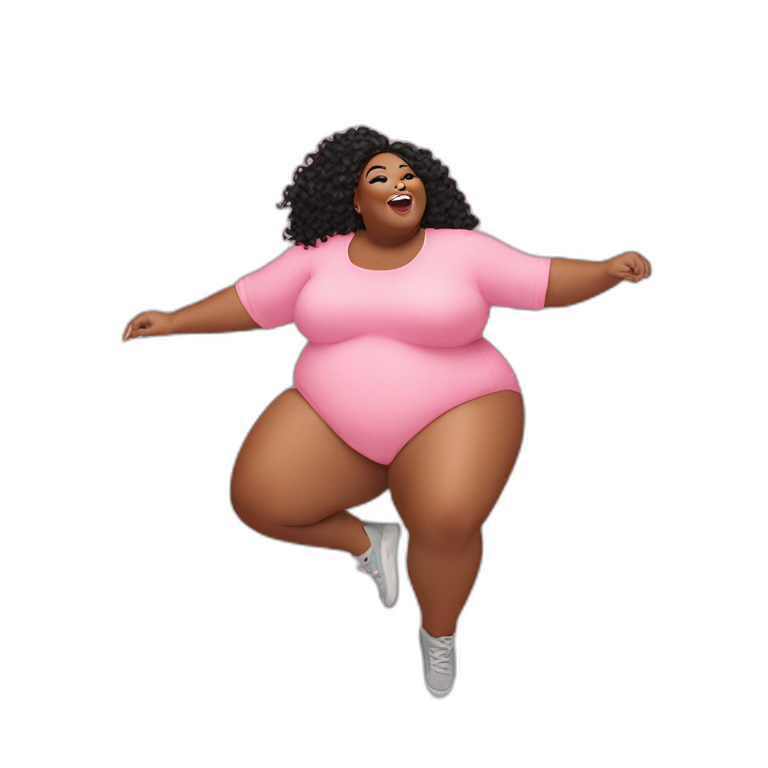 Fat Lizzo doing flip emoji