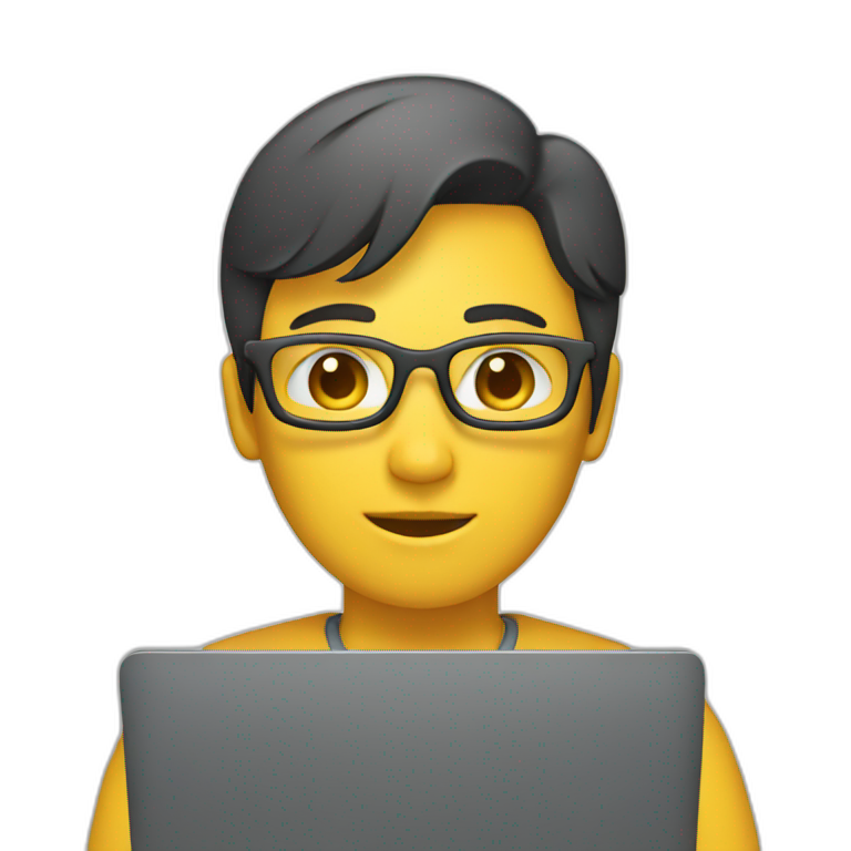 a programmer working in front of laptop emoji
