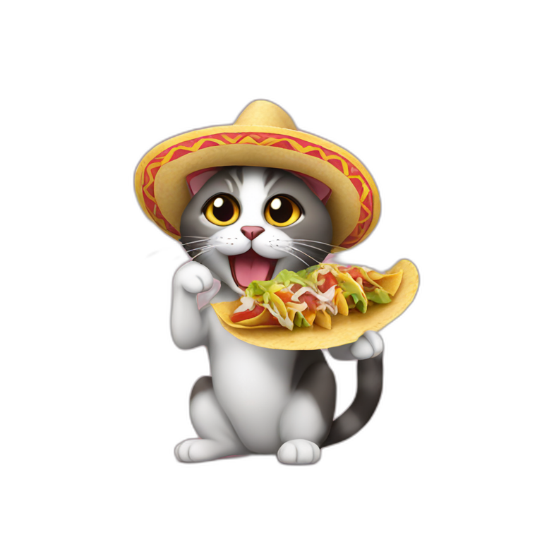 Mexican cat eating tacos emoji