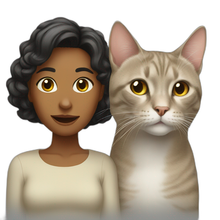Cat and woman meme emoji