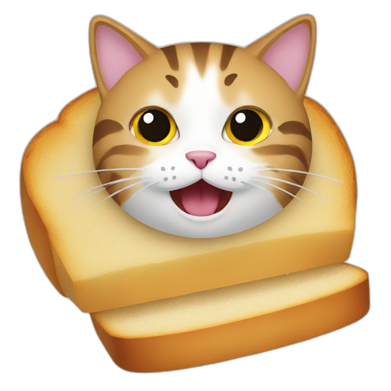 cat eat bread emoji