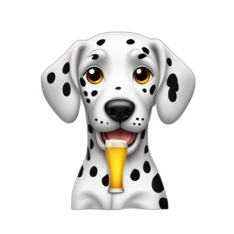 dalmatian dog drinking beer emoji