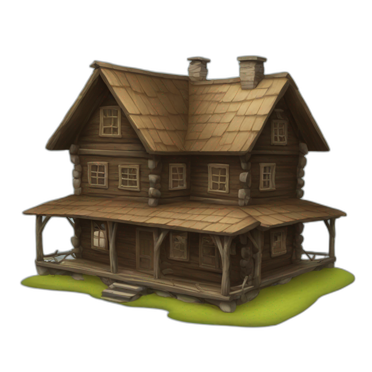 old wooden house emoji