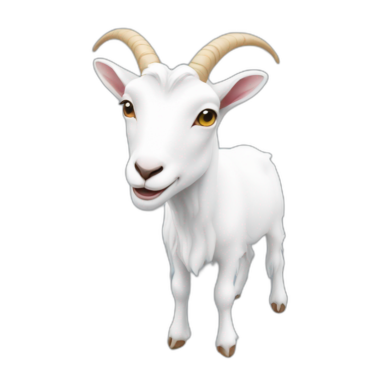 Goat outline white neon  emoji