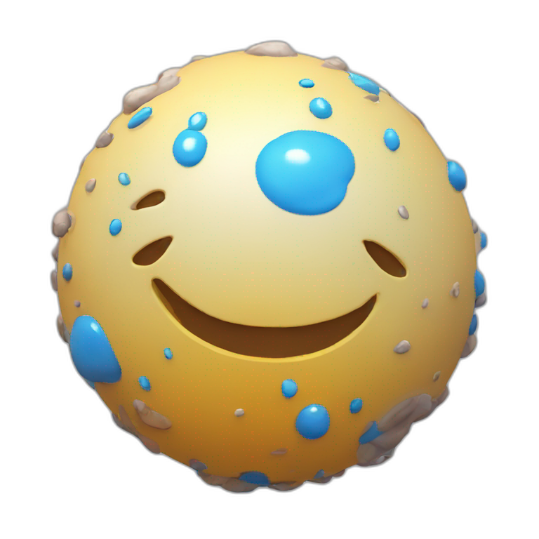 3d sphere with a gloop paint skin texture emoji