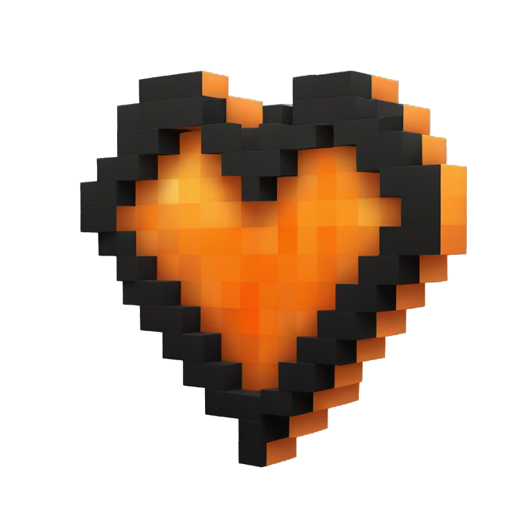 minecraft heart half orange half black emoji
