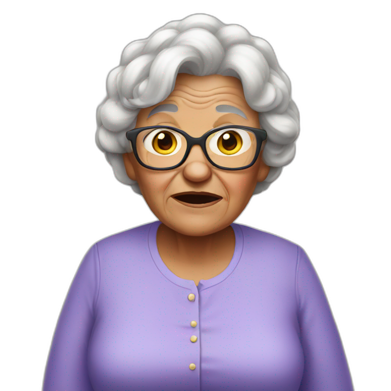 Overpowered grandma emoji