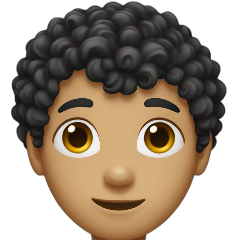 boy, black curly hair emoji
