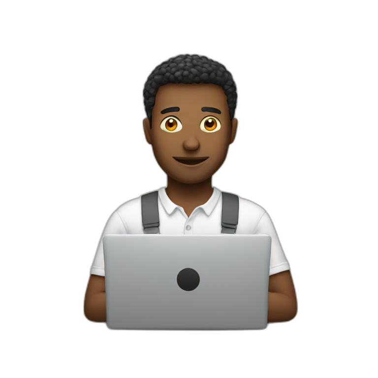 Man behind laptop emoji