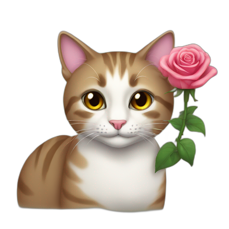 Cat with rose emoji