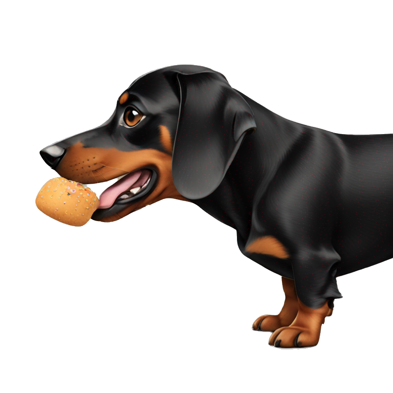 black dachshund hungry emoji