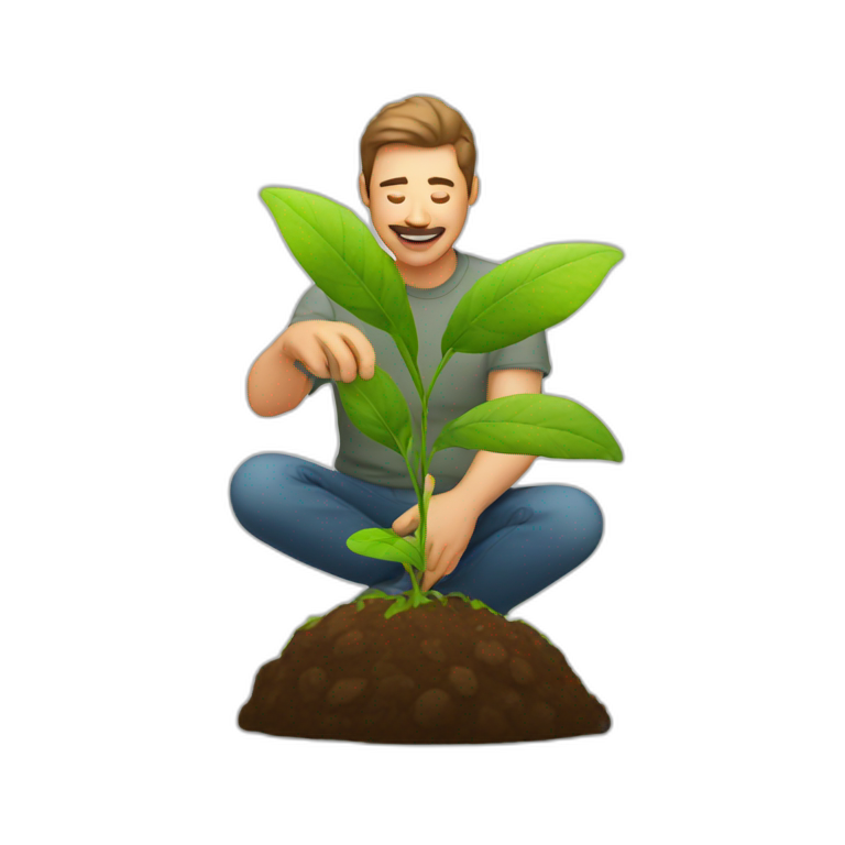 man patting a plant emoji