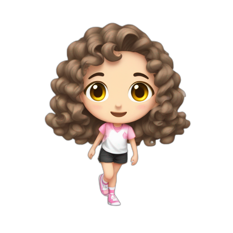 Curly-haired girl in soccer uniform emoji