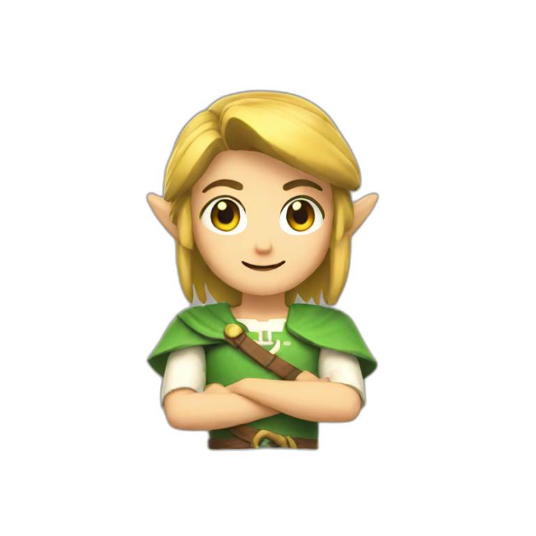 link zelda smiling face with open hands emoji