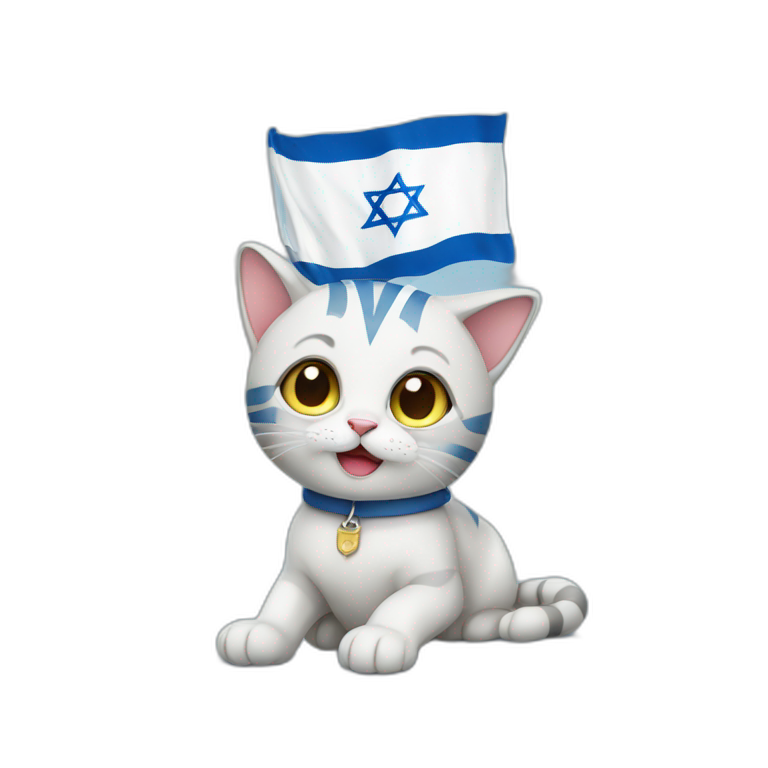Cat with Israeli flag emoji