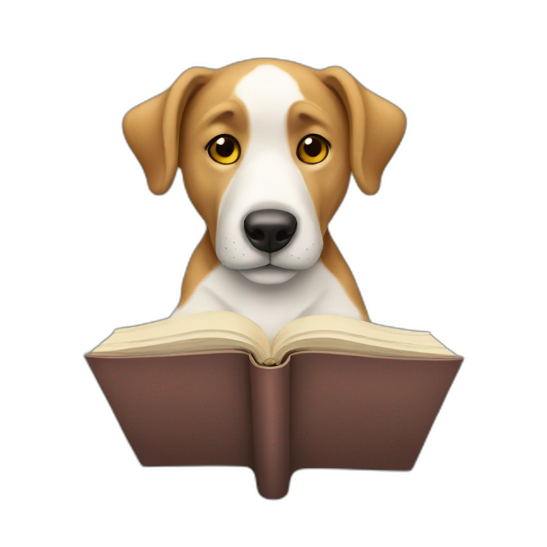 Perro leyendo emoji