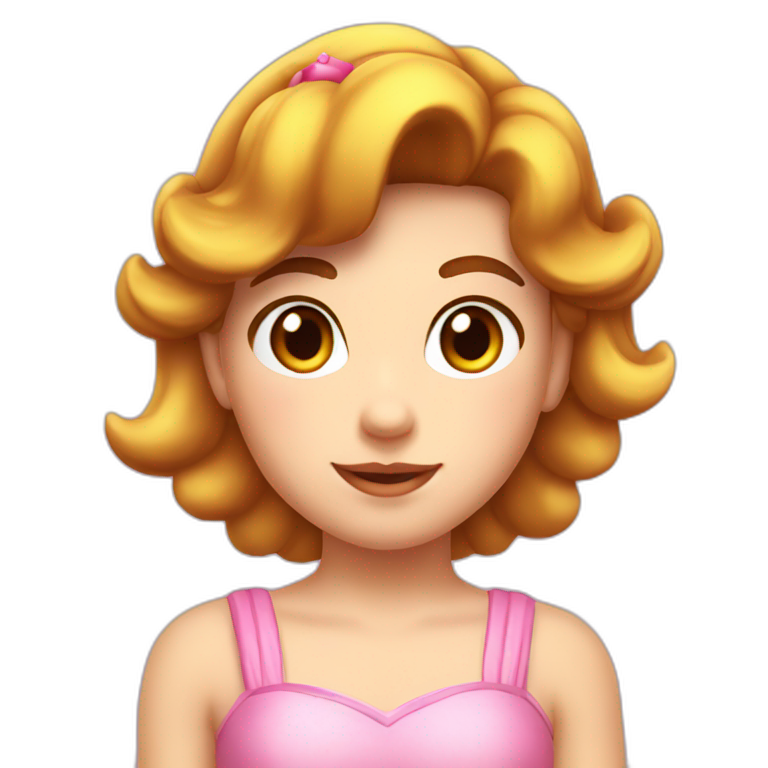 princess peach kid brown hair emoji