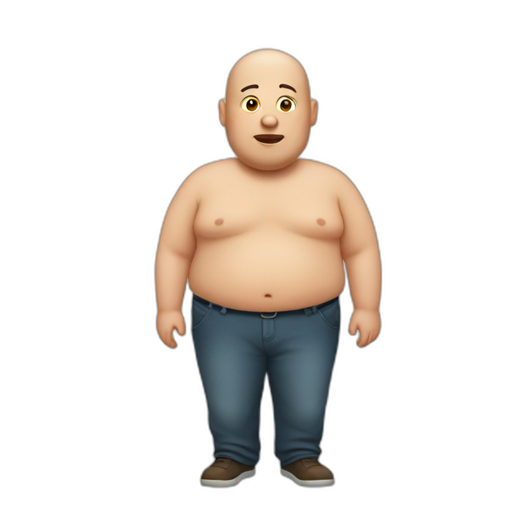 Obese bald man emoji