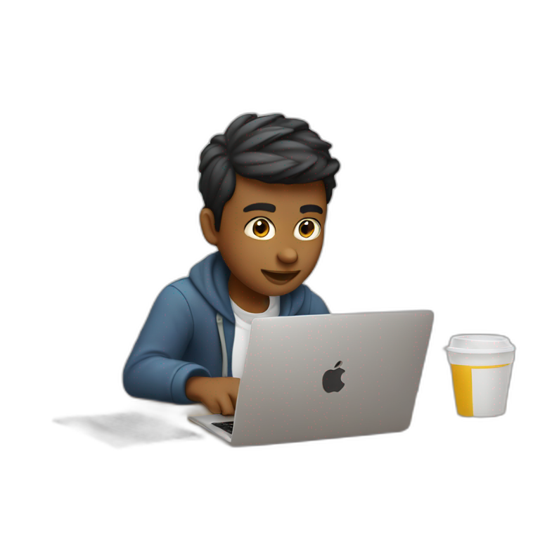 programmer-boy-working-with-macbook emoji
