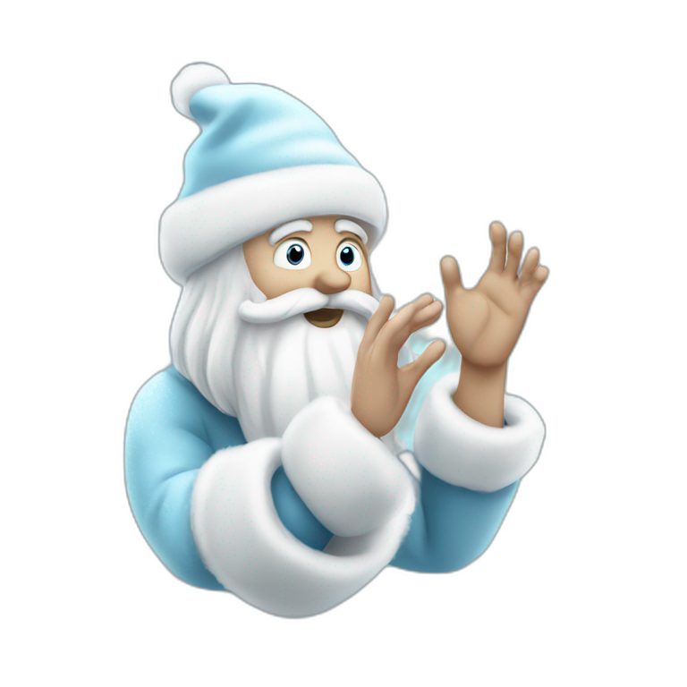 cool Father Frost hands Rock sign emoji