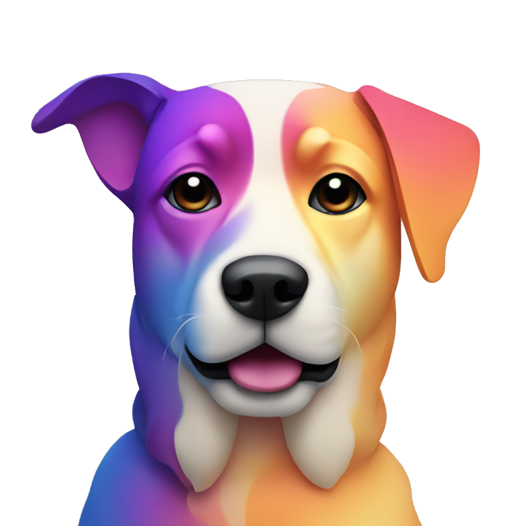 Abstract Dog made entirely of various gradient shapes emoji