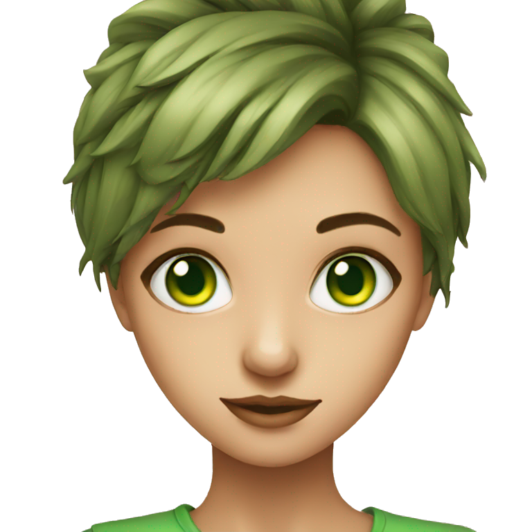 Green-eyed girl portrait emoji