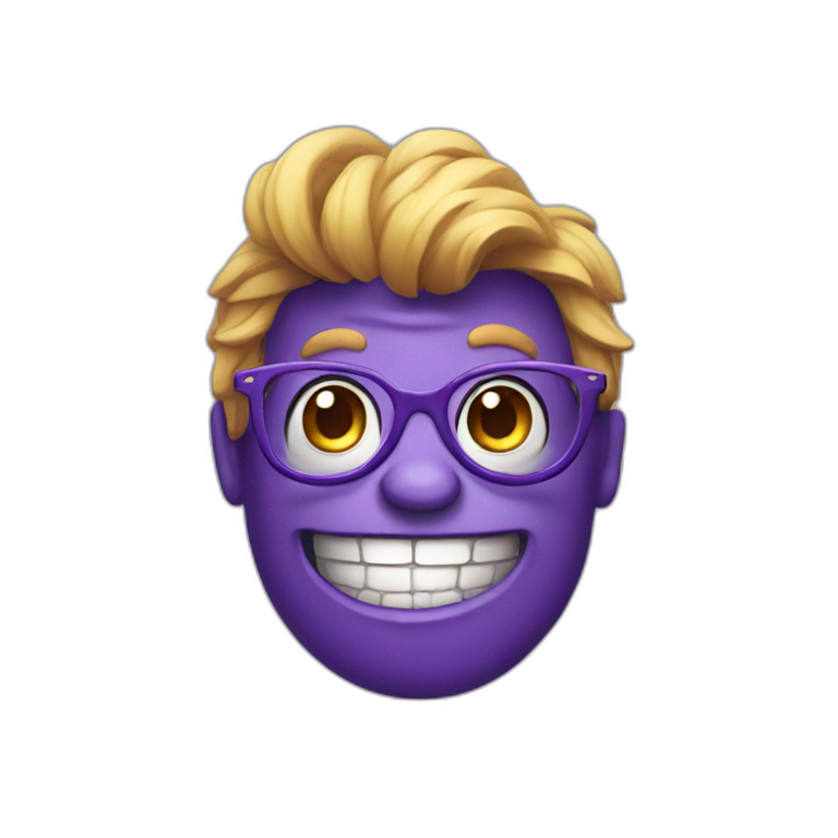 violet confident nerdy monster emoji