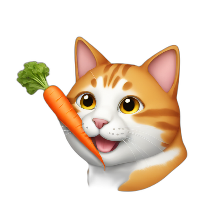 Cat eating a carrot emoji