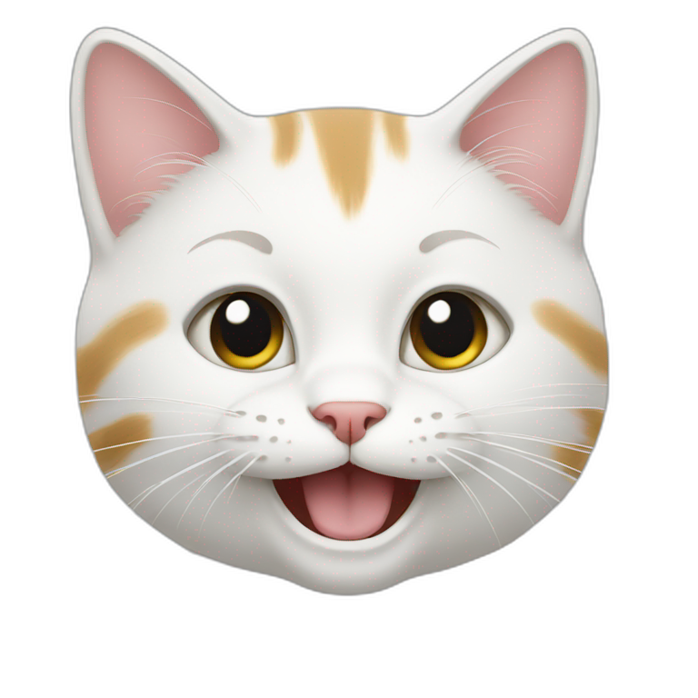cat white happy emoji