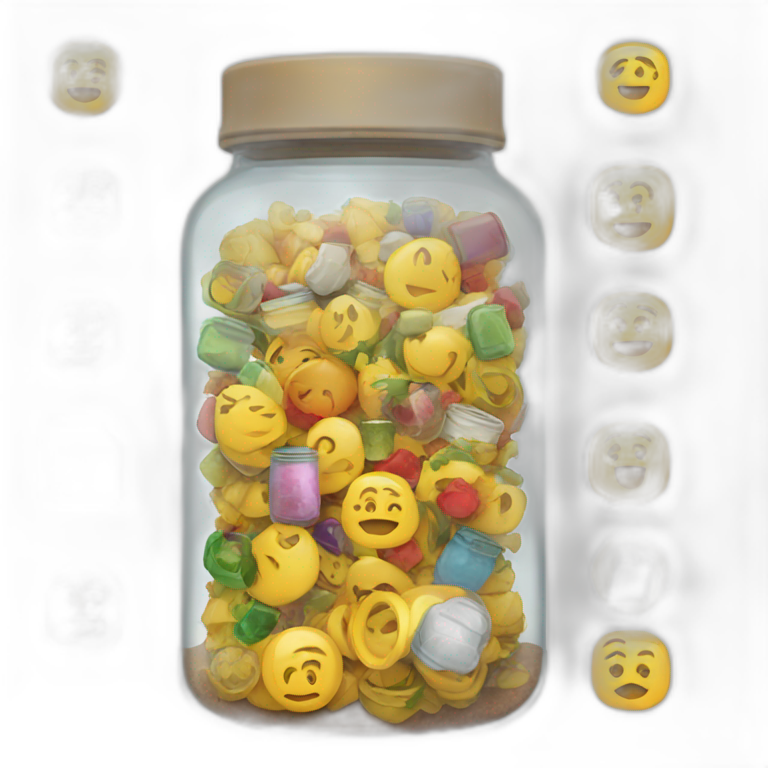 A jar with multiple app icons filled  emoji